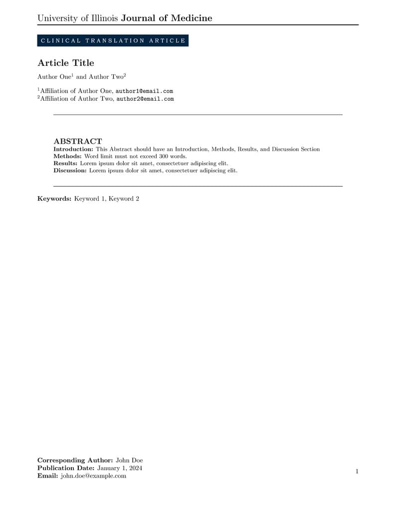 University of Illinois Journal of Medicine Template