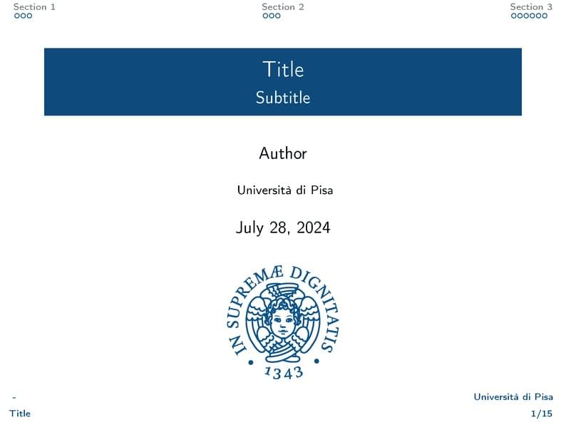 Template Presentazione Beamer Unipi