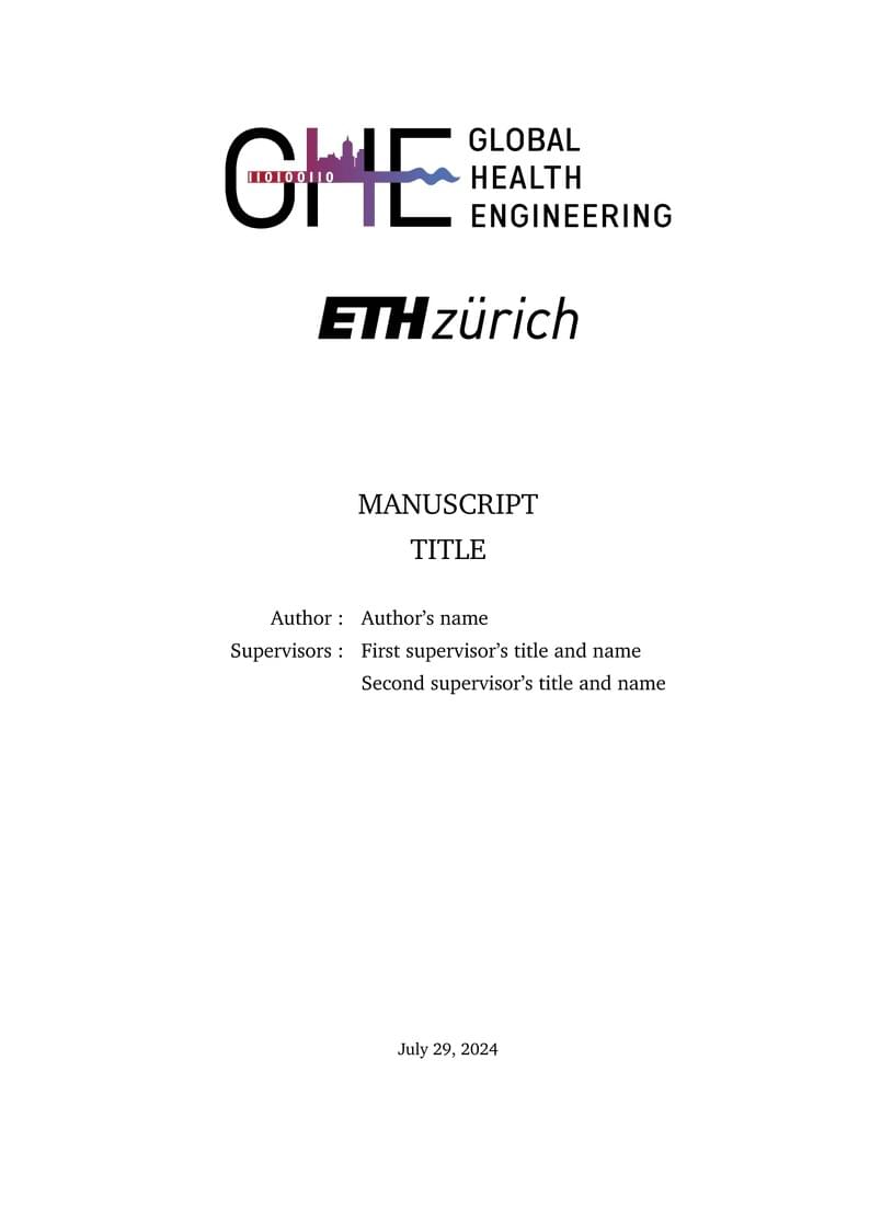 Manuscript style guide v3 - Global Health Engineering (ETHZ)