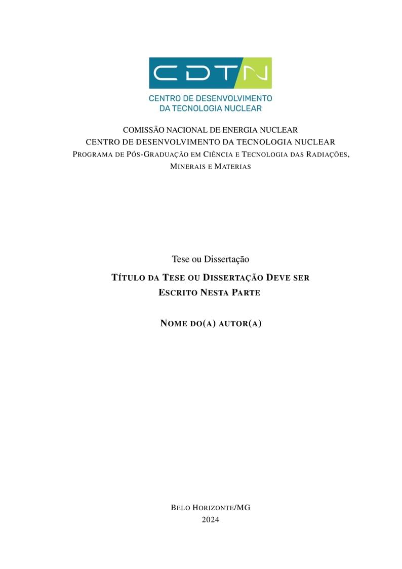 Modelo para Teses e Dissertações do PPG-CDTN