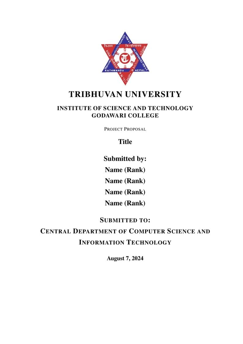 Tribhuvan University CSIT Project Proposal Template