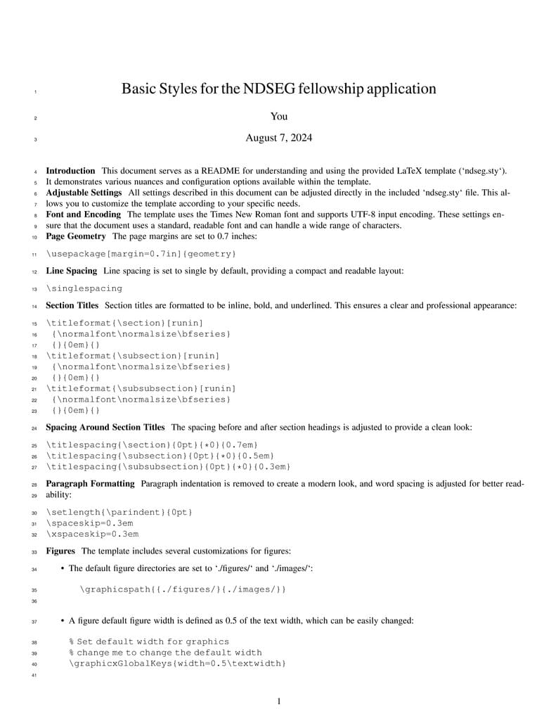 NDSEG Fellowship Application