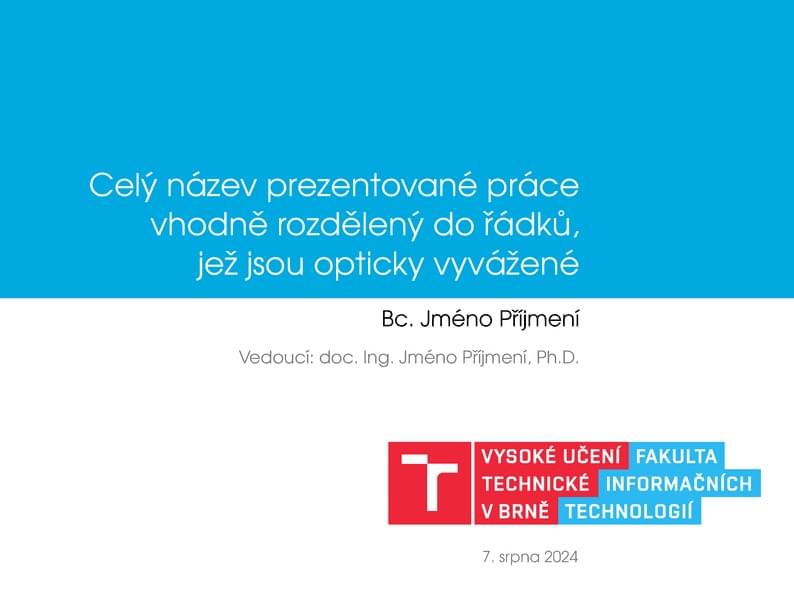 Šablona prezentace závěrečné práce