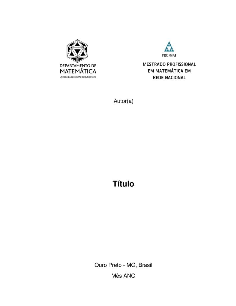 Modelo template Profmat UFOP
