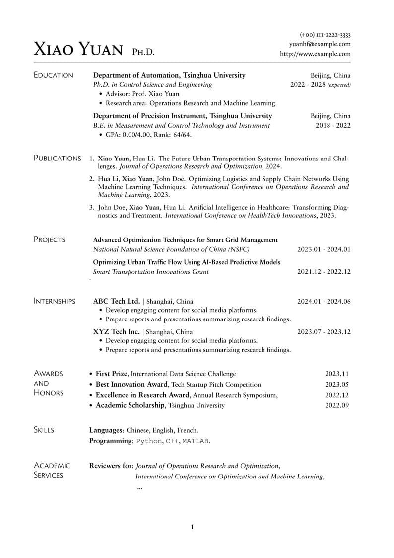 Yuan's Resume Template