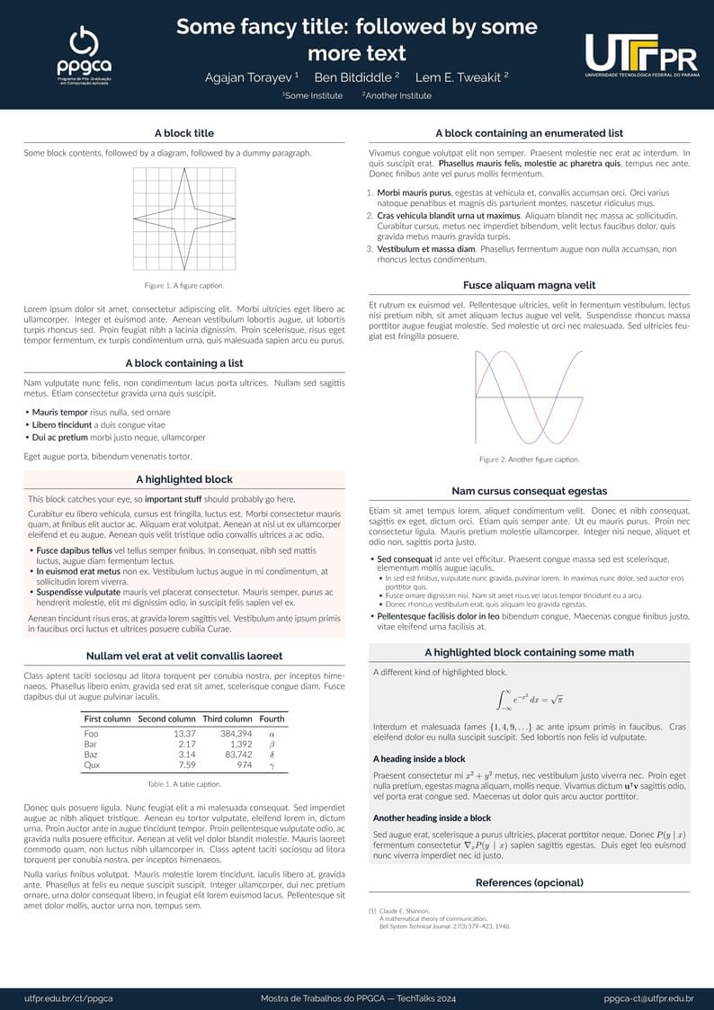 Modelo de Pôster - PPGCA UTFPR