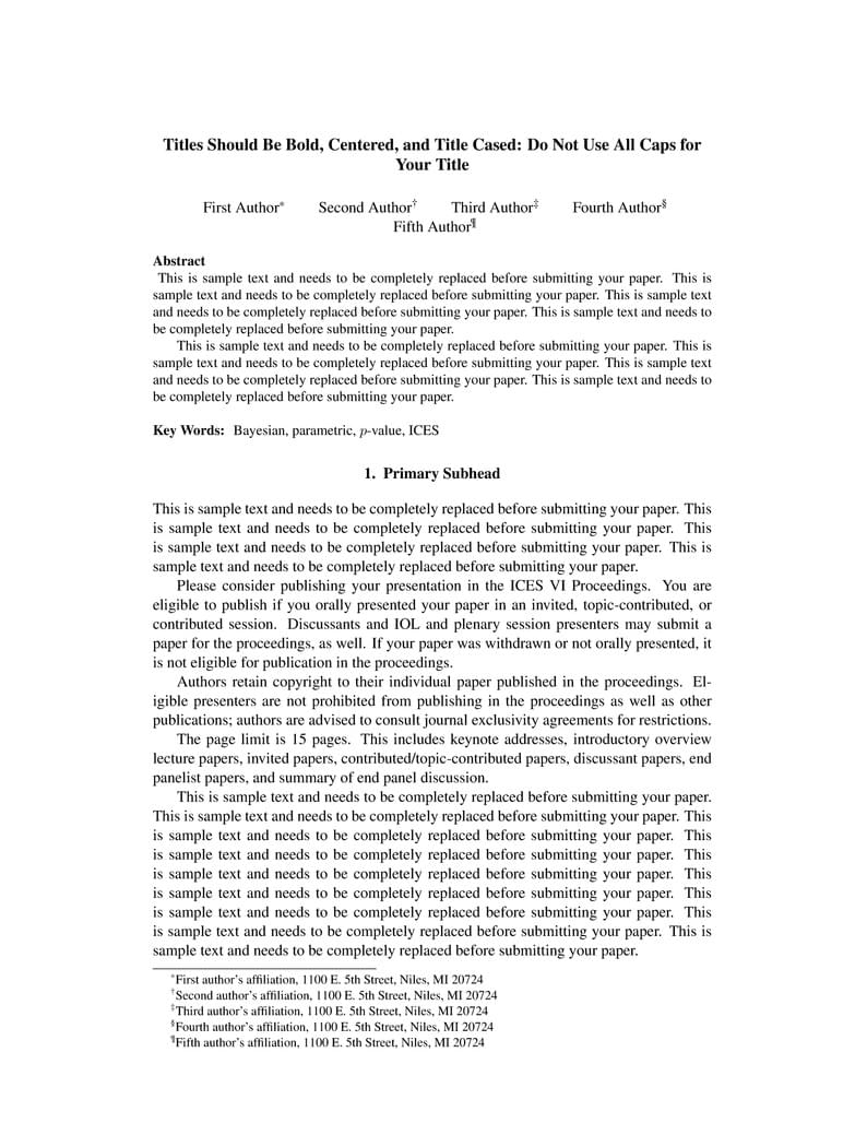 ICES Proceedings Template