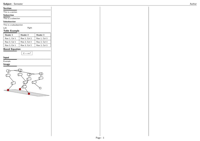 Template - Cheatsheet