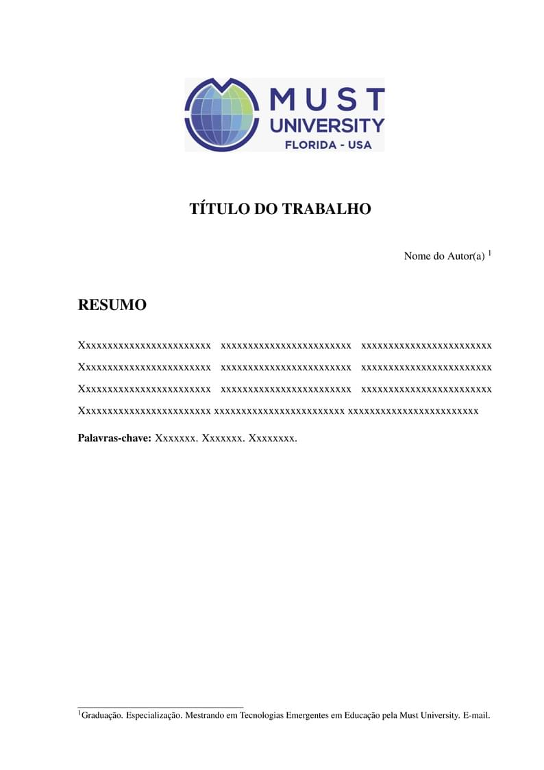 Template Paper MUST University APA