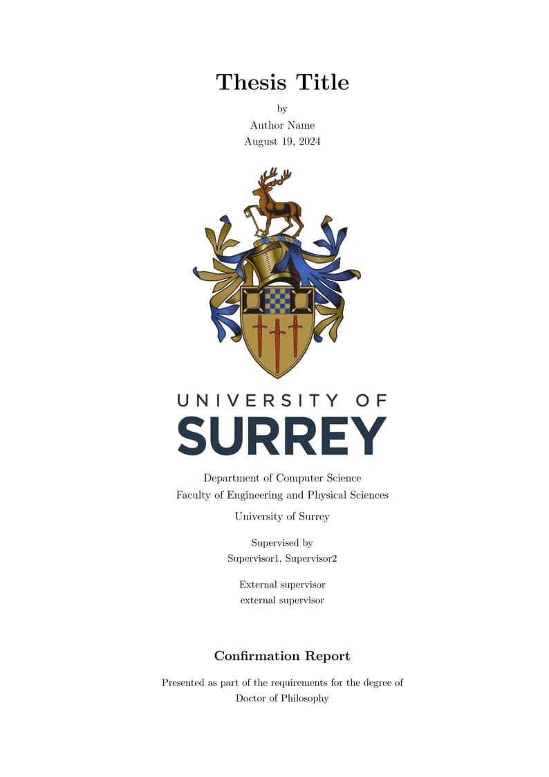 Surrey FEPS Confirmation Report Template