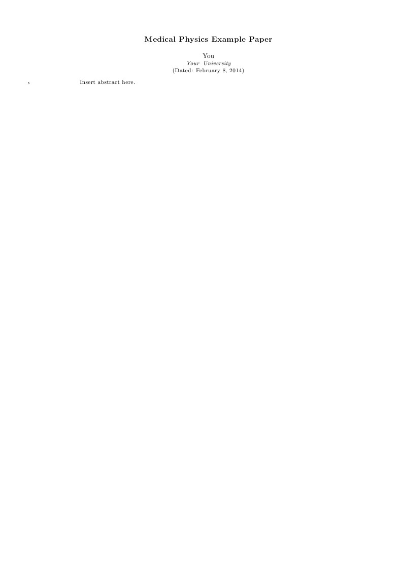 Medical Physics Example Paper