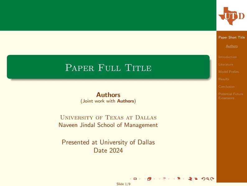 UTD JSOM Beamer Template