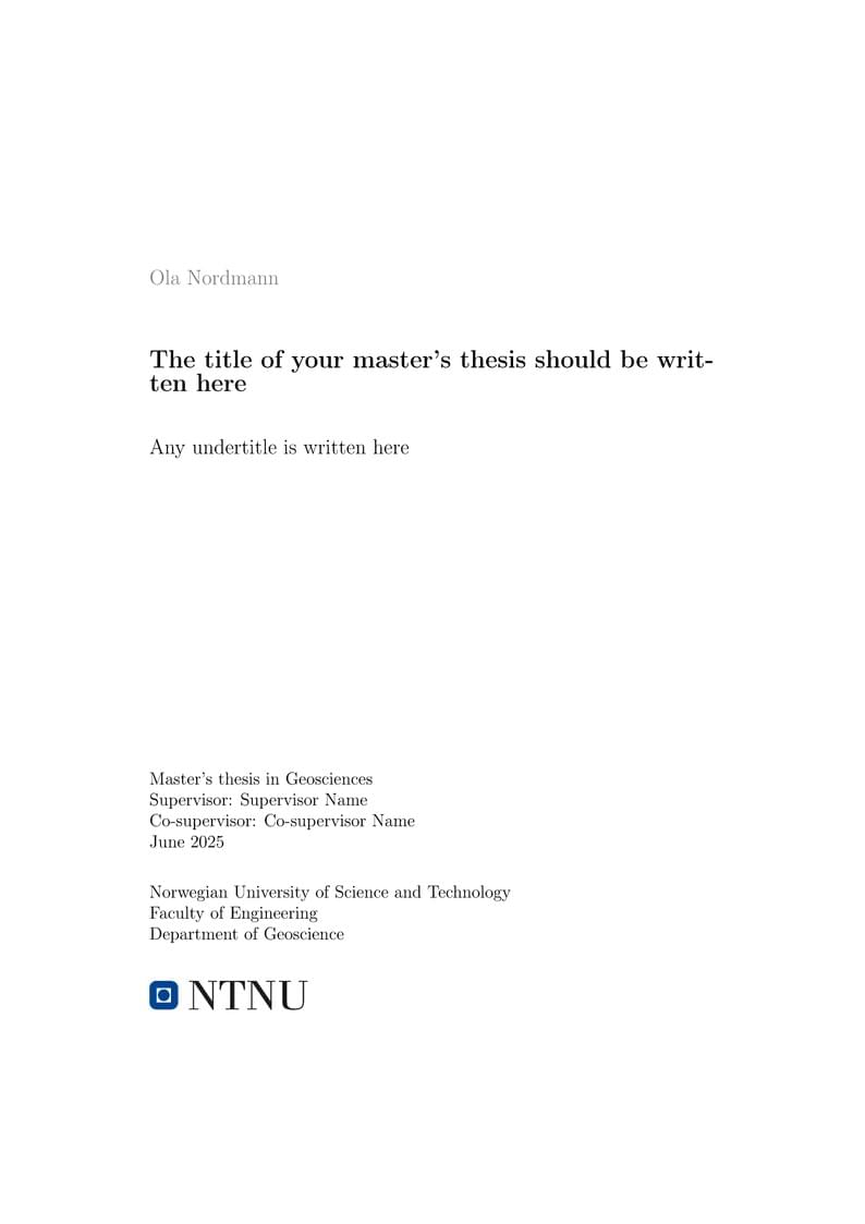 NTNU IGV Thesis template