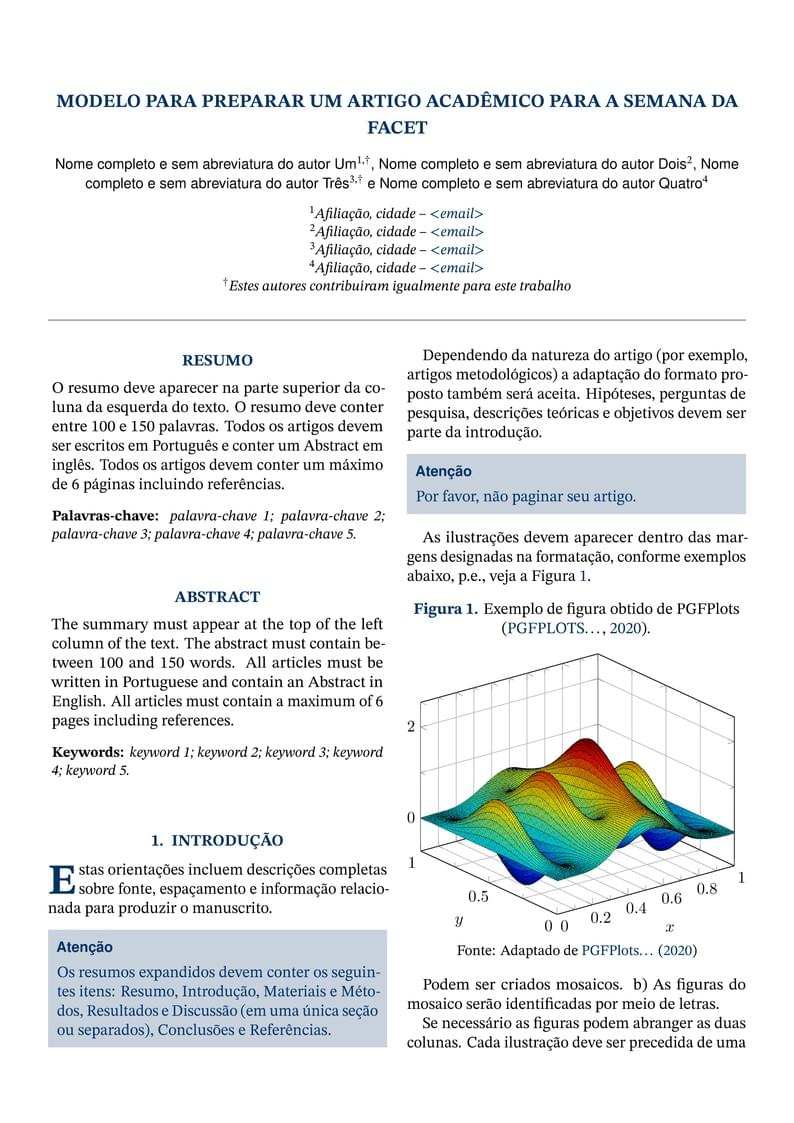Modelo para preparar um artigo acadêmico com a classe LaTeX rctart