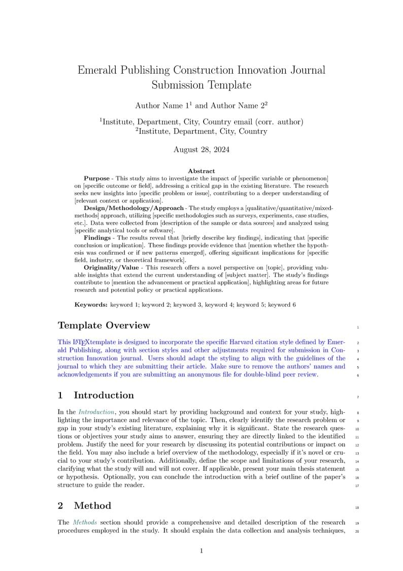 Emerald Publishing - Construction Innovation Journal