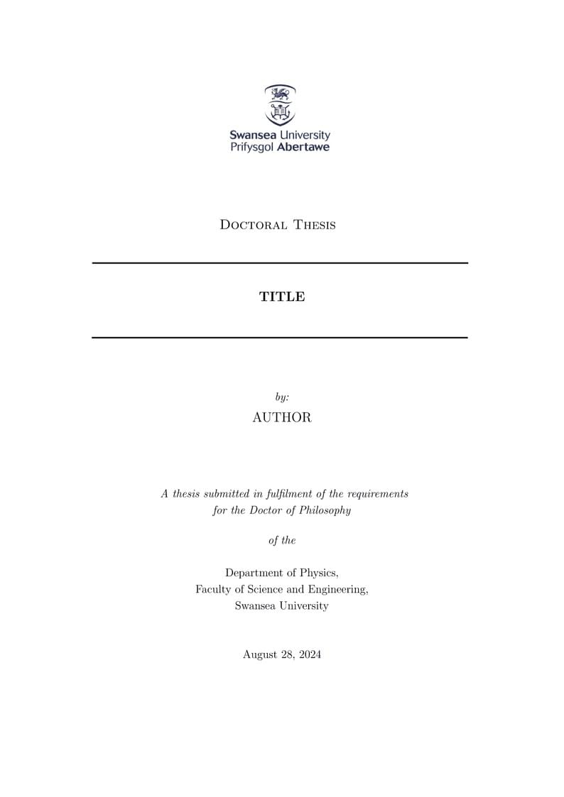 Swansea U. Thesis Template