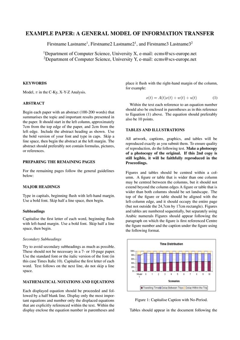 The ECMS International Conference on Modelling and Simulation