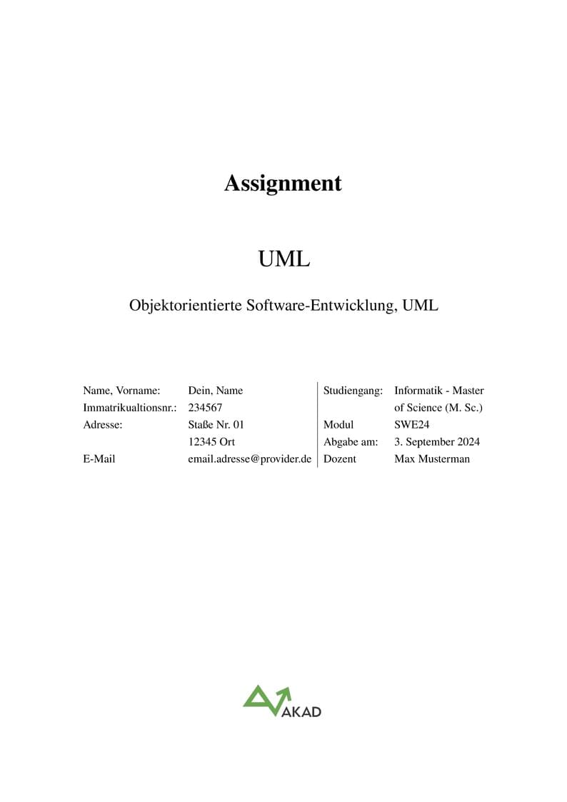 AKAD University Assignment Template