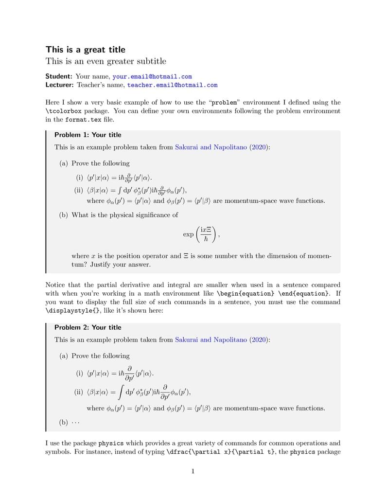 Basic Homework Template