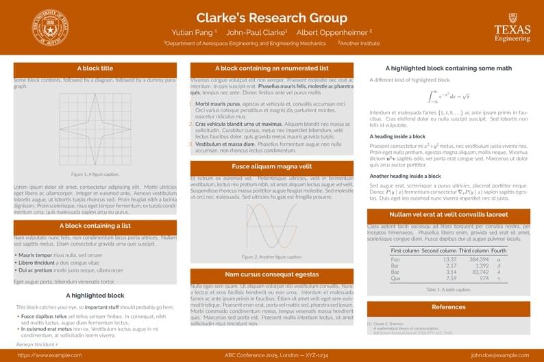 Unofficial Poster Template for UT Austin