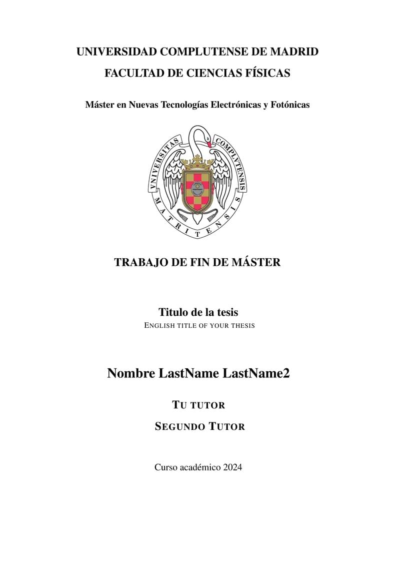 Master Electronica y Fotonica UCM Template Simple