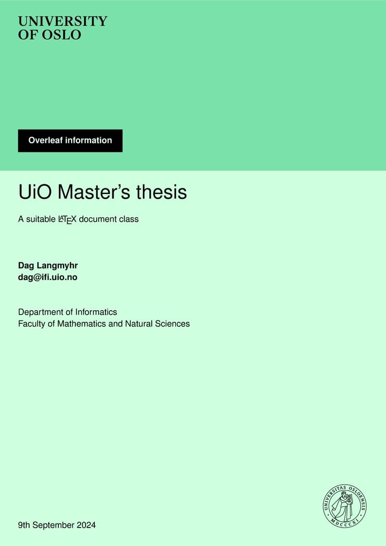 UiO Master's thesis