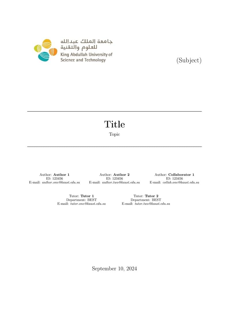 KAUST - Lab report template