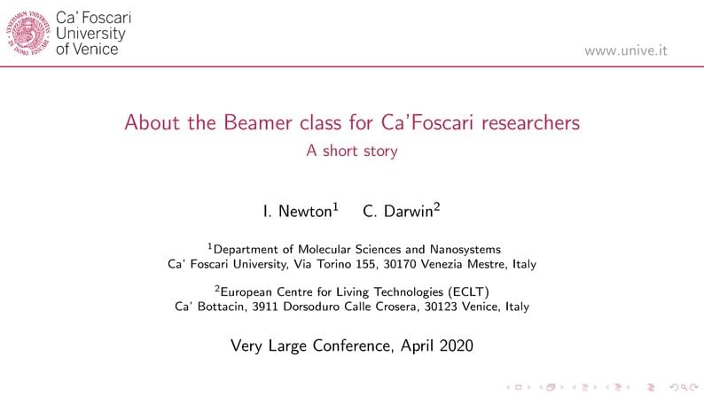 Ca'Foscari University of Venice Beamer