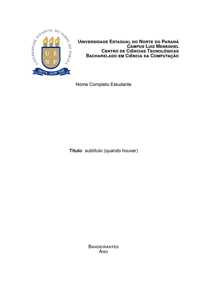 TCC - Ciência da Computação | Universidade Estadual do Norte do Paraná (UENP)