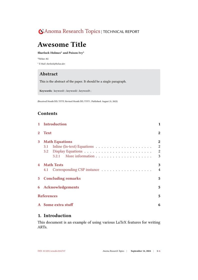 Anoma Research Topics LaTeX Template
