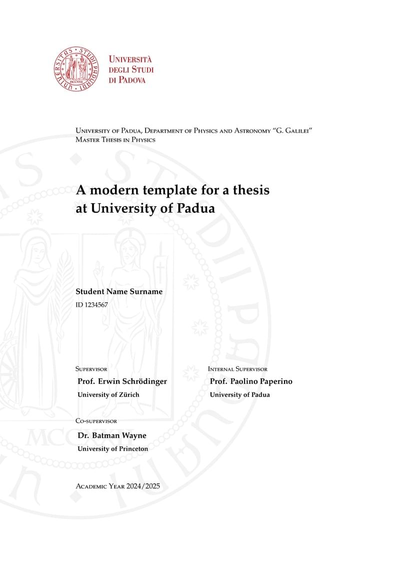 UniPd modern thesis template
