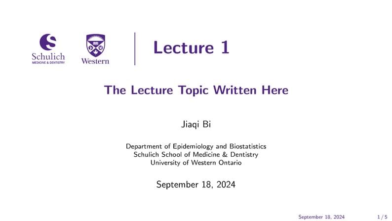 University of Western Ontario (Schulich School of Medicine & Dentistry) Beamer Template