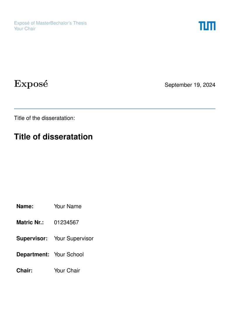 Proposal-Exposé of MA/BA (TUM MW-CIT) Template