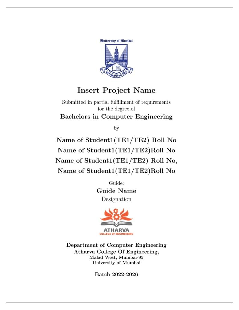 Atharva College Of Engineering TE Mini Project Template 2024-25