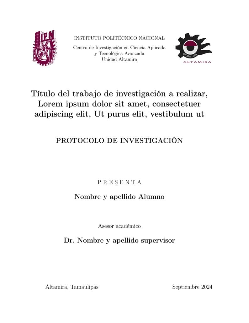 Template Protocolo de Investigación CICATA IPN