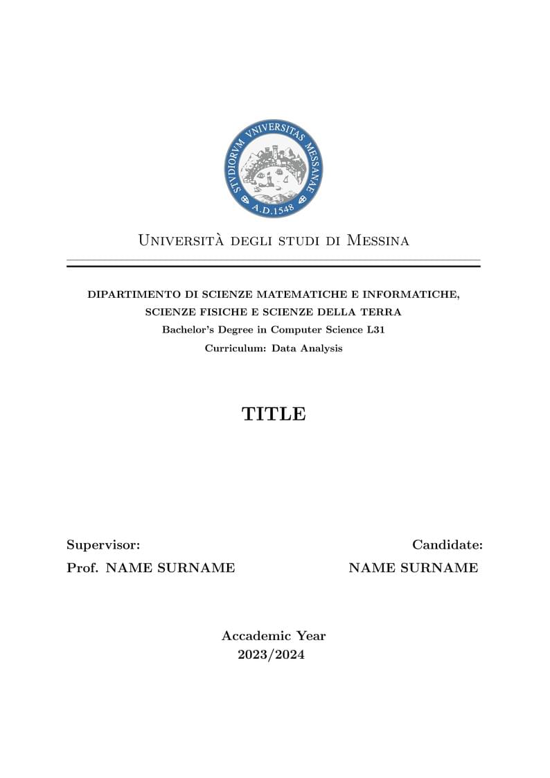 UNIME - Computer Science's Bachelors Thesis Template