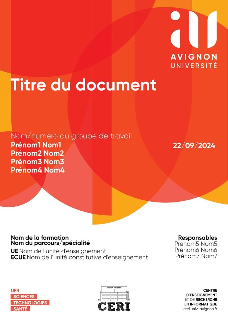 Modèle de rapport - Avignon Université