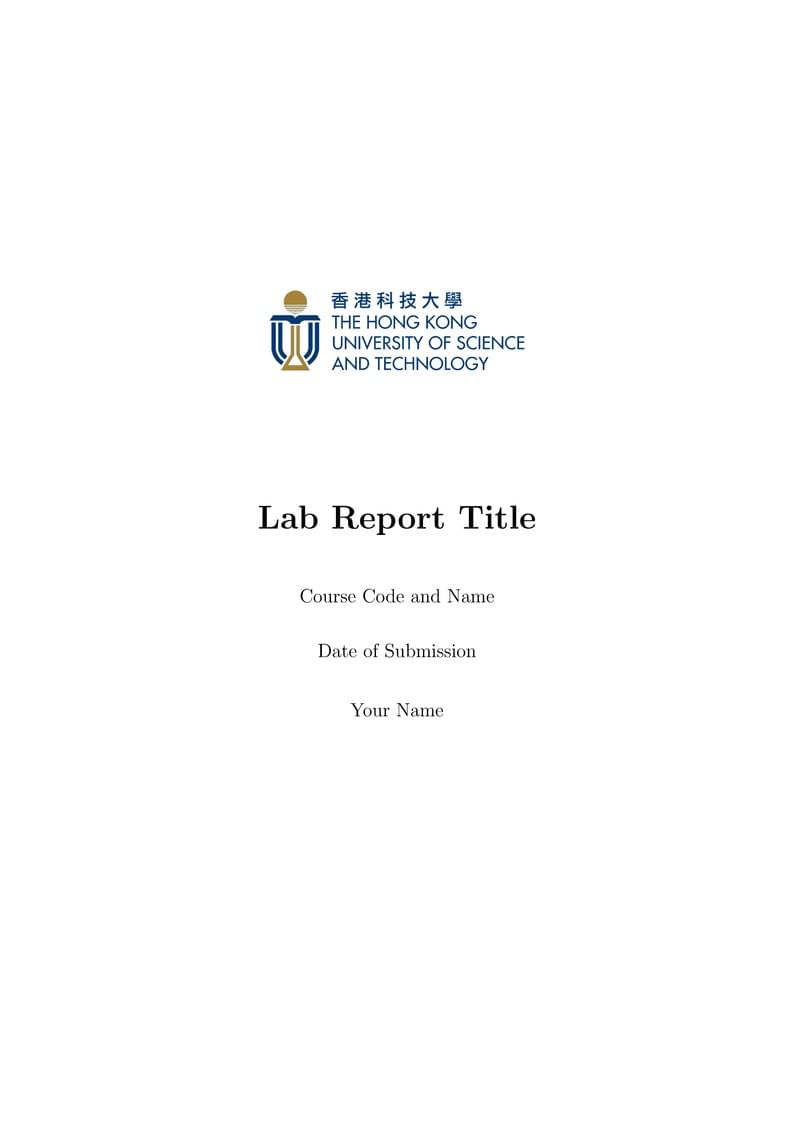 HKUST Lab Report Template