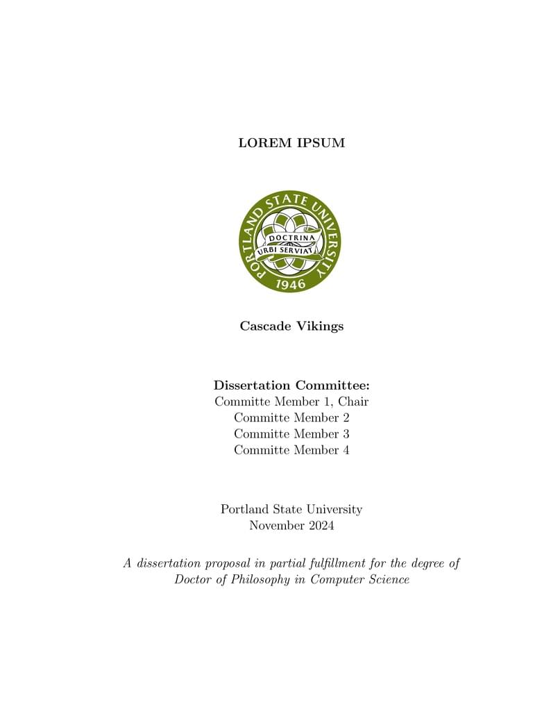 Dissertation or Thesis Proposal Template - Portand State University