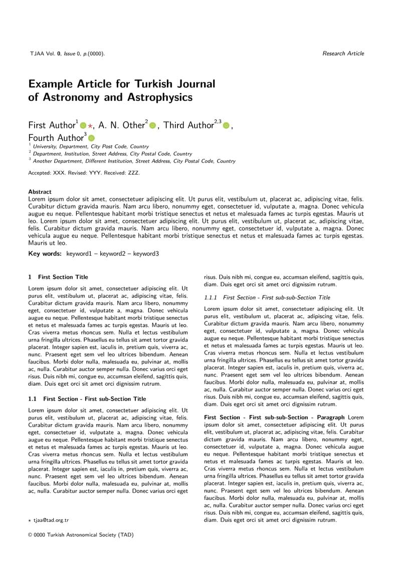 TJAA - Turkish Journal of Astronomy & Astrophysics