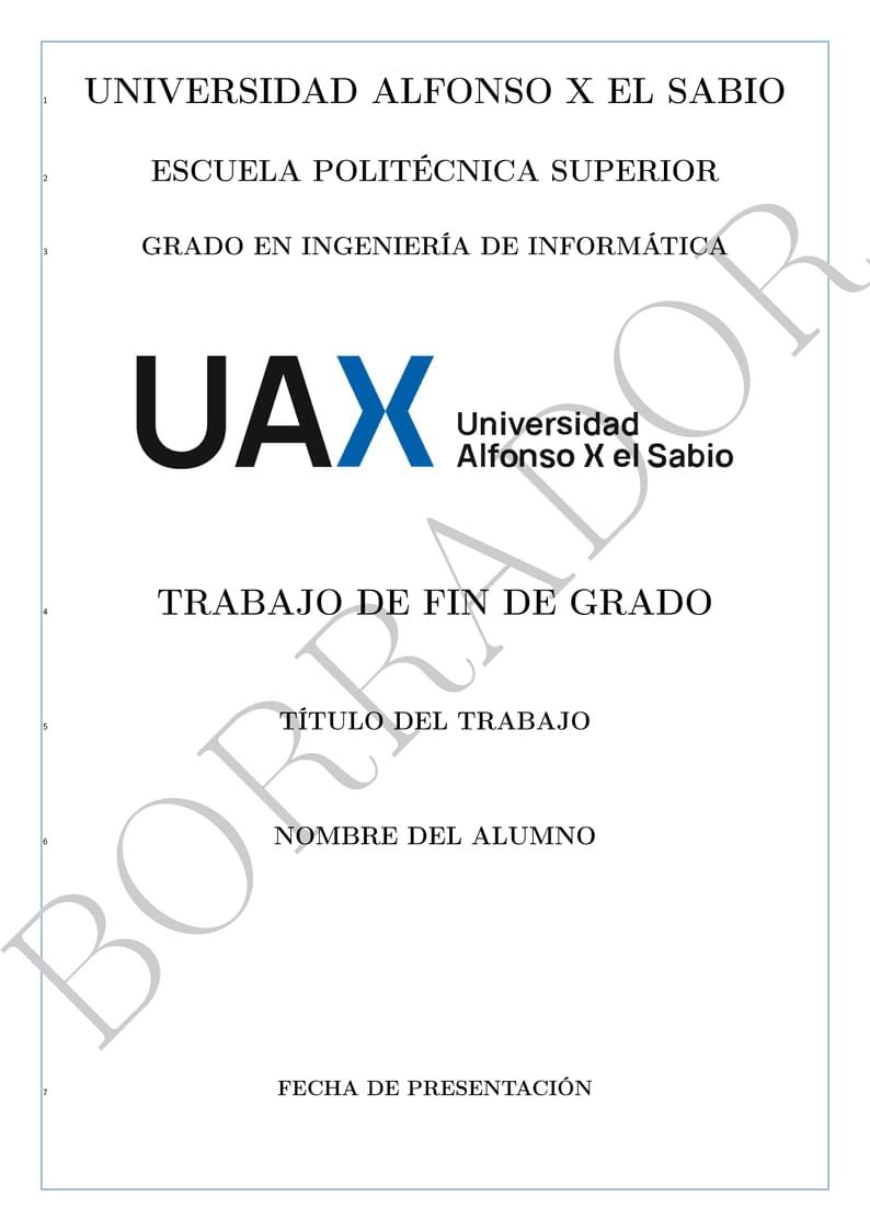 Universidad Alfonso X el Sabio - TFG