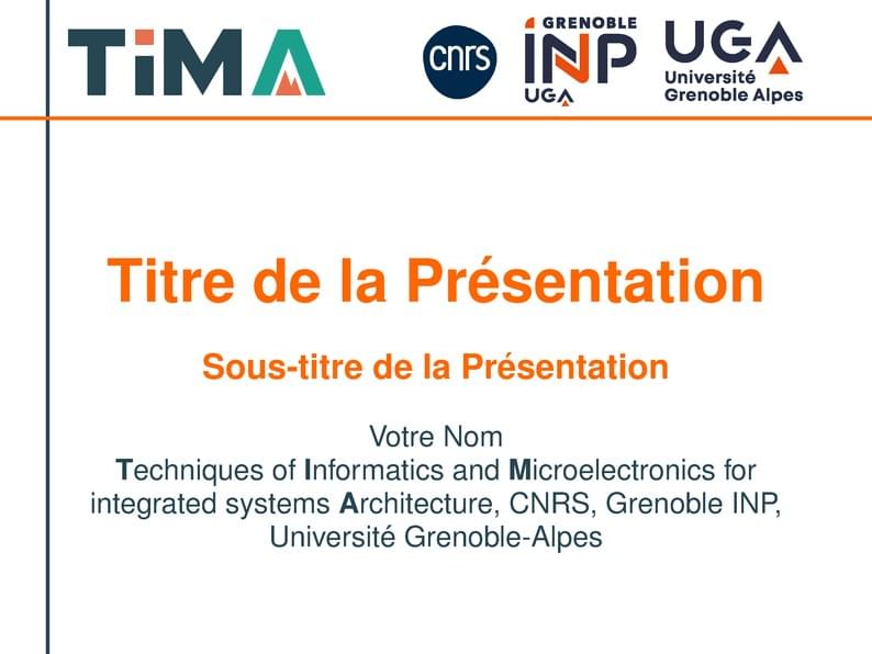 Presentation Template for TIMA Laboratory