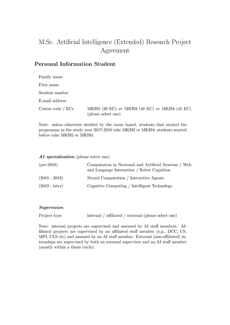 Radboud University Master Thesis Proposal Template (AI)