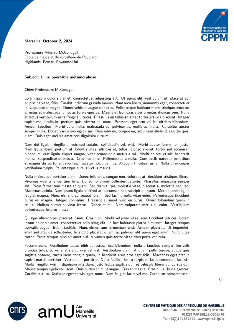 Letter CPPM