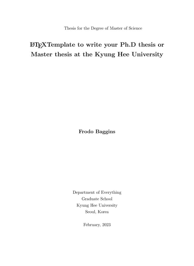 KHU thesis template
