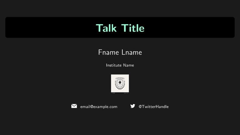 Beamer Dark Template