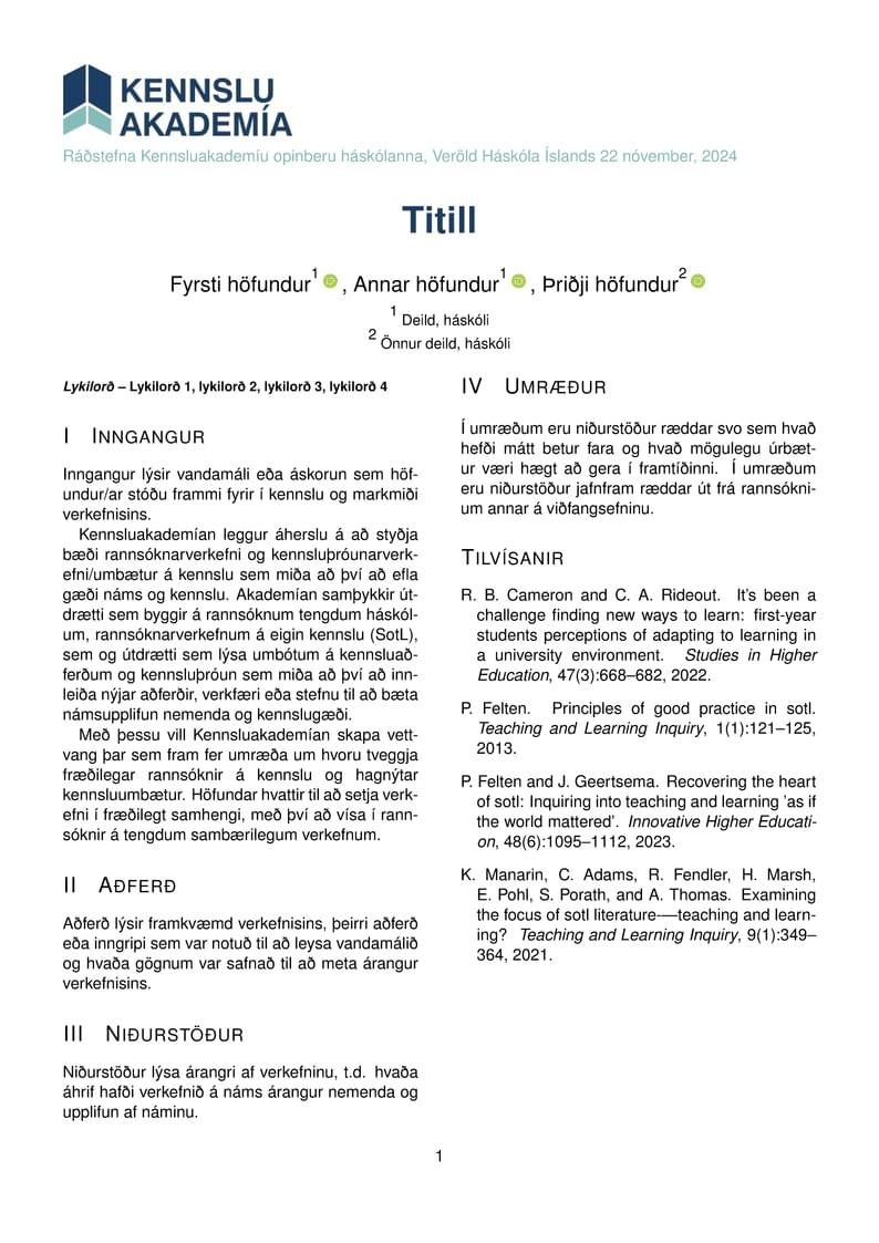 Ráðstefna Kennsluakademíu opinberu háskólanna