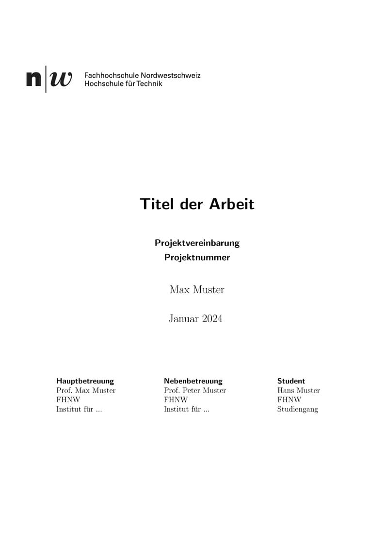 FHNW - Muster Projektvereinbarung