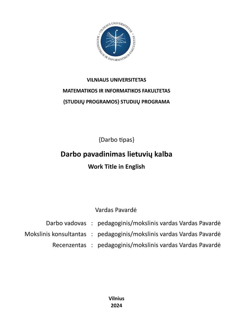 Vilnius University Template LT