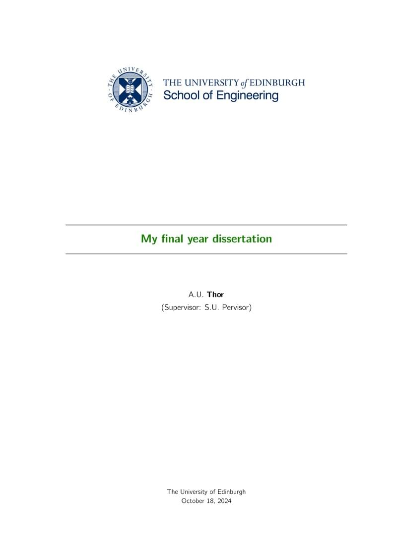UoE Report-Dissertation Template